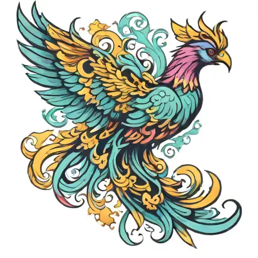 A Phoenix With Harmonious Colors