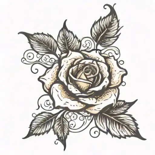 Dark Vines Wrapped Around A Rose