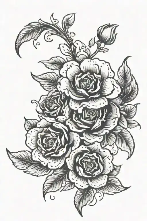 Black Flowers Intertwined