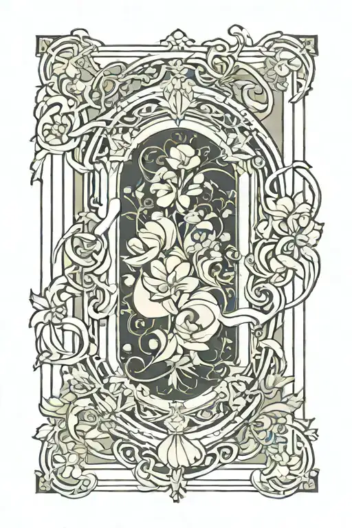 Art Nouveau Framing With Long Lines Connecting Different