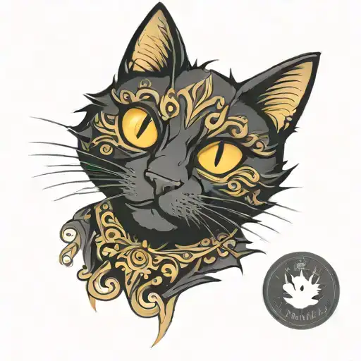 Regal Black Cat Sitting