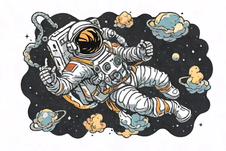 Astronaut Floating In Space