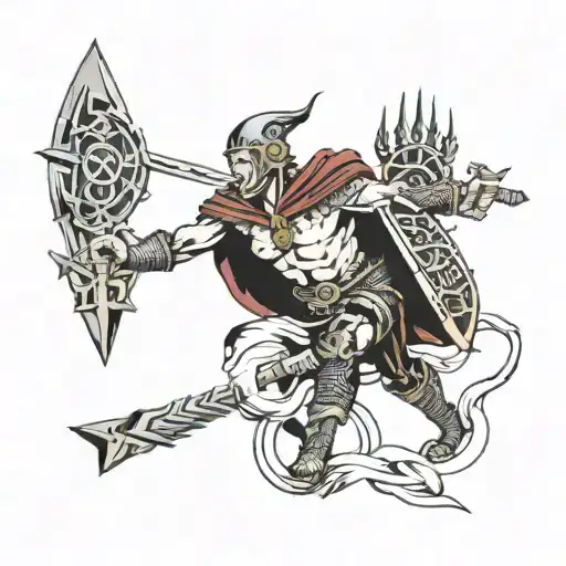 Warrior And Runes And Gods