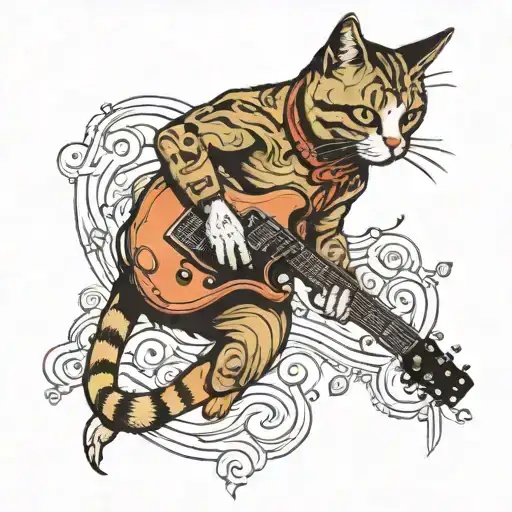 A Cat Playing Electric Guitar