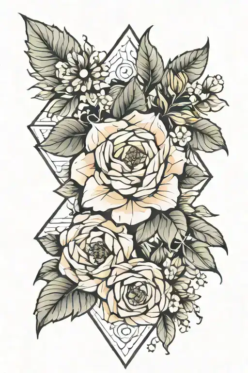 Geometric August And September Birth Flower