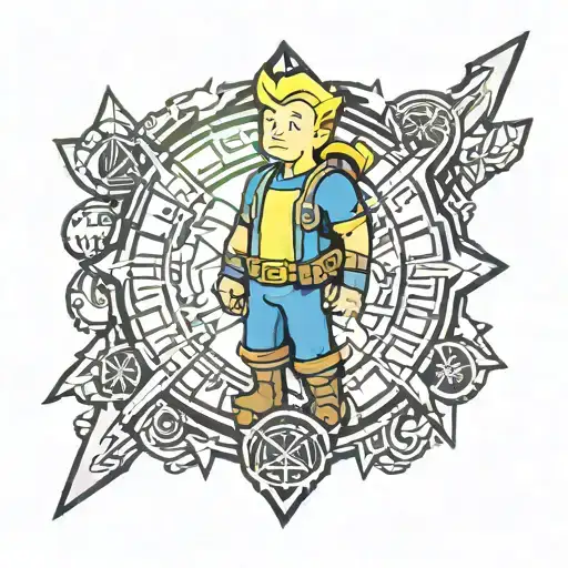 Fallout Vault Boy Norse Runes