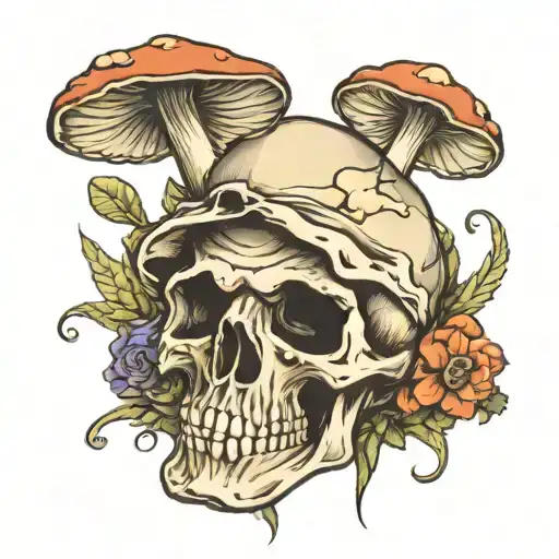 Mushrooms Skull
