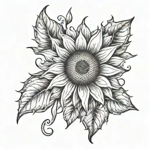 Sunflower With Heart Centre