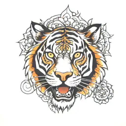 Mandala Tattoo With Tiger Face