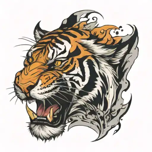 Tiger Head Paint Blobs