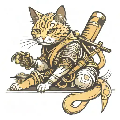 Samurai Cat Cyberpunk