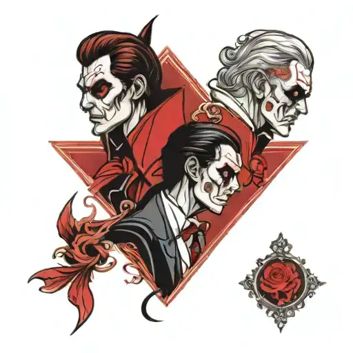 A Female Vampire And A Male Vampire Facing Each Other