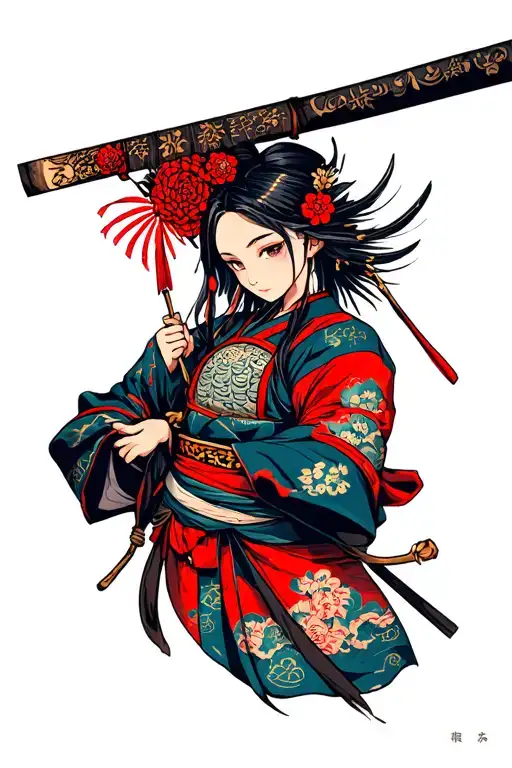 Samurai Girl Holding