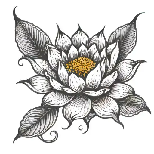Lotus Flower With Its Stem Makes The Dates 1980 And 1982 And Ends With A Rose