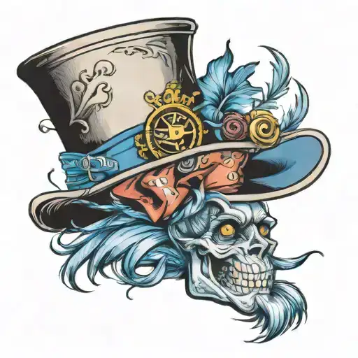 Mad Hatter Hat With A Blue Feather