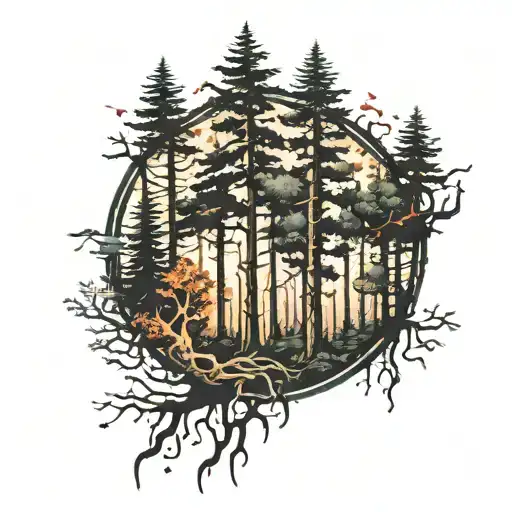 Forest Trees Background Looking