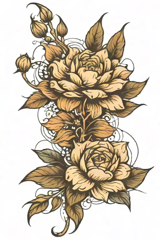 Arm Sleeve Starting In Space And Ending With A Flower