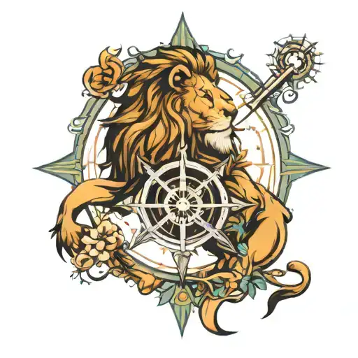Lion And Compass Rose