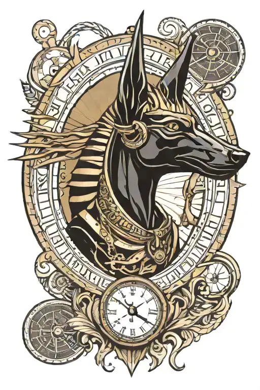 Anubis Clock Eye Of Ra Egyptian God