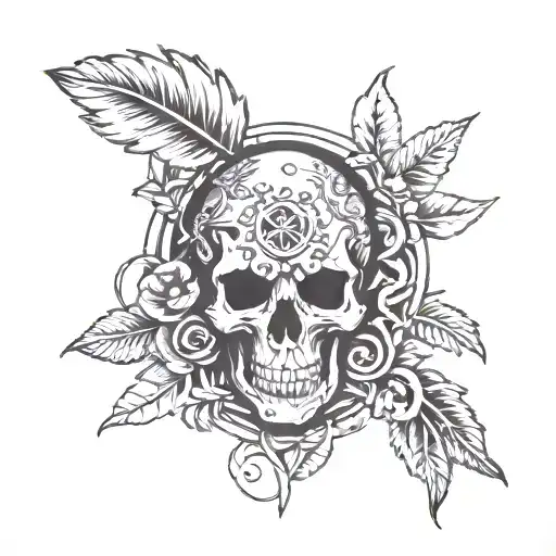 A Punk Rock Band Logo Incorporating Elements Of Nature