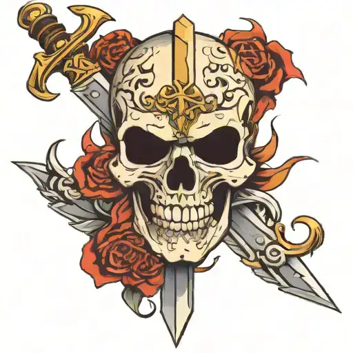 Skull And Sword And Lightning