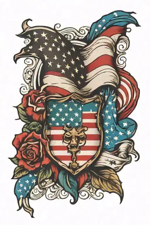 Italian And American Flag