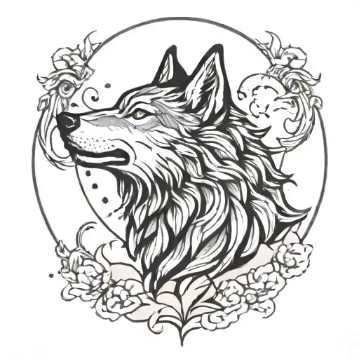 Wolf And Moon
