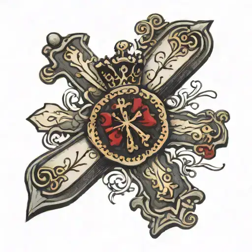 Cross With A Crown On Top And Bible Verse Below