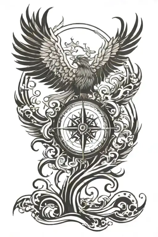 Compass Phoenix Rising From The Ashes