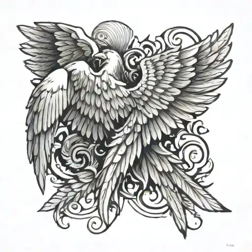 Icarus Wings Back Tattoo Design