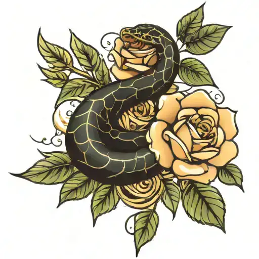 Snake Tree Roses Thigh