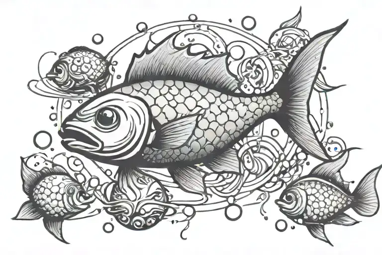 Fish And Planets Floating