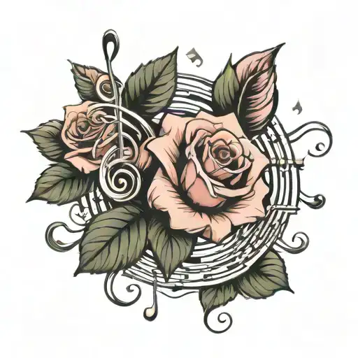 Roses And Music Notes
