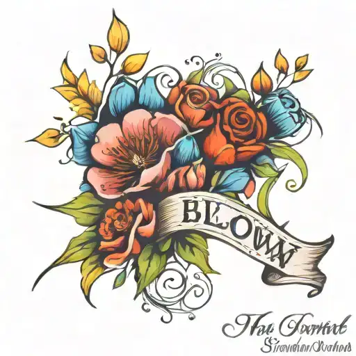 Blow Flowers Surrounding Kids Names Written