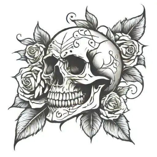 Skull And Rose