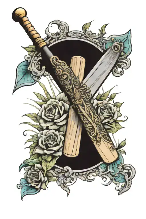 Cricket Bat And Stock Market And Travel