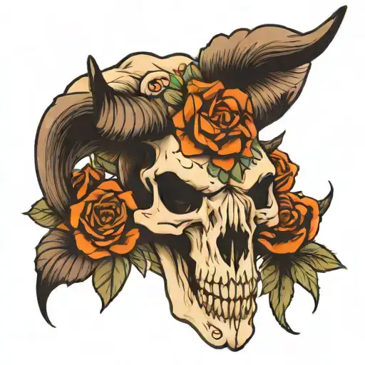 Bull Skull Flowers