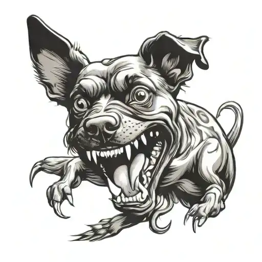 Aggressive Dog Showing Teeth