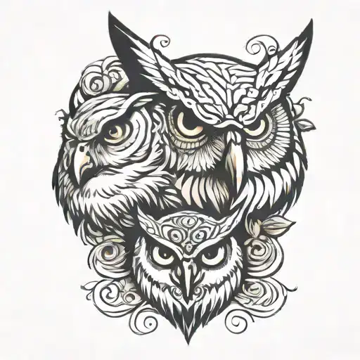 Owl And Bear Head