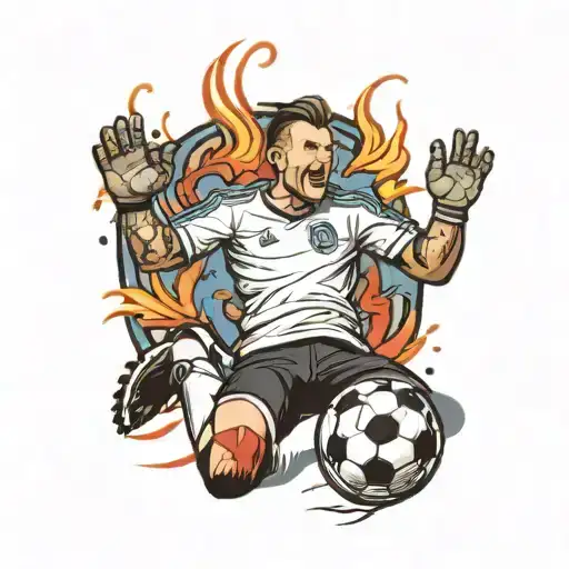 Soccer Goalkeeper Diving To Save