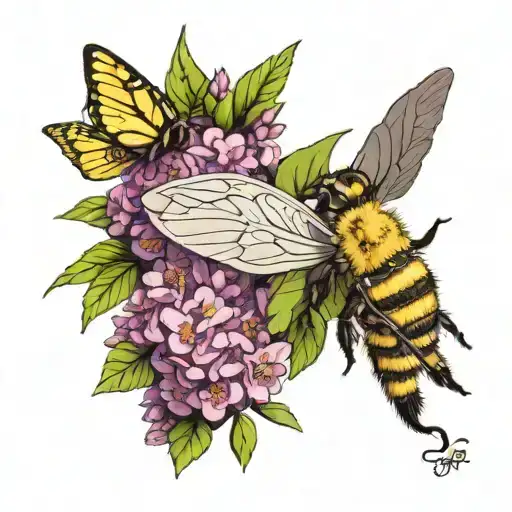 Donkey Lilac Tree Bee Butterfly