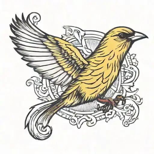 Canary Bird Flying