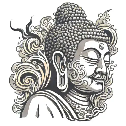 Buddha With Smoke Rising