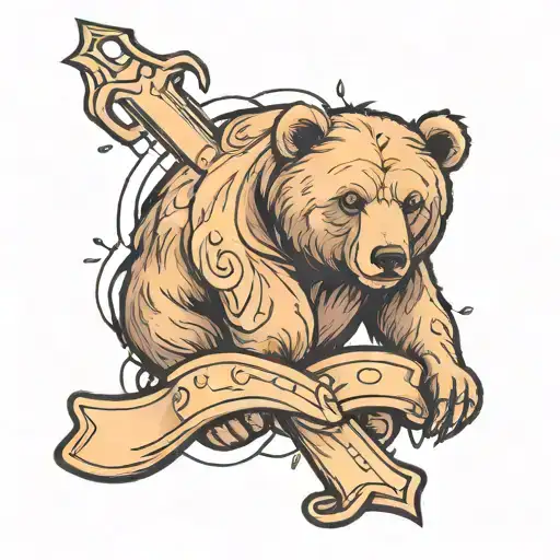 Bear And Cancer Ribbon