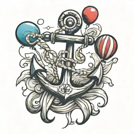 Anchor Holding Balloons Floating