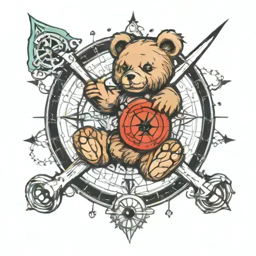 Teddy Bear Compass Surrounded