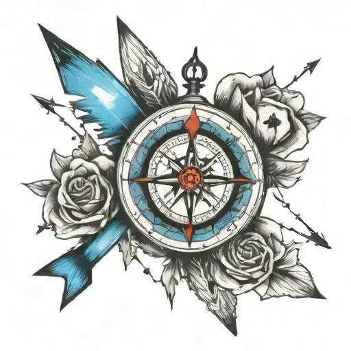 Compass And Rose And Deck Of Cards