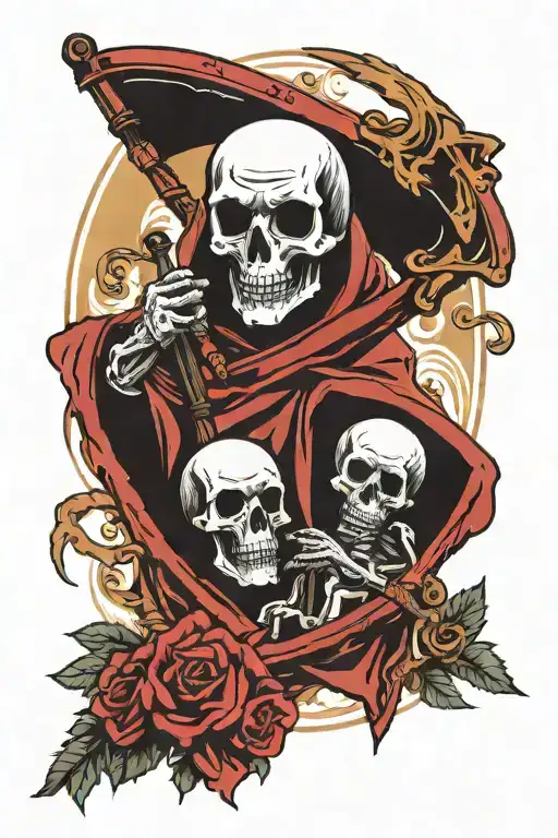 Fetus And Reaper Holding A Scythe