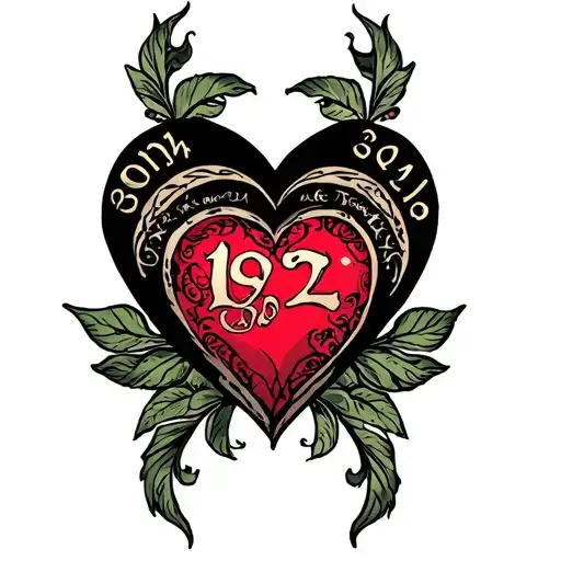 Heart Shape With Birth Date