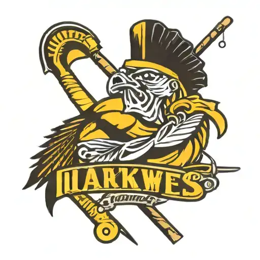 Iowa Hawkeyes Logo With The Name Curt With Fishing Poles